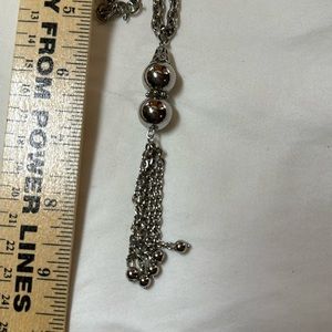 Silver chain & tassle necklace